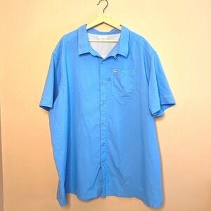 Columbia PFG Men's Blue Short Sleeve Performance Fishing Gear Shirt Size XL
